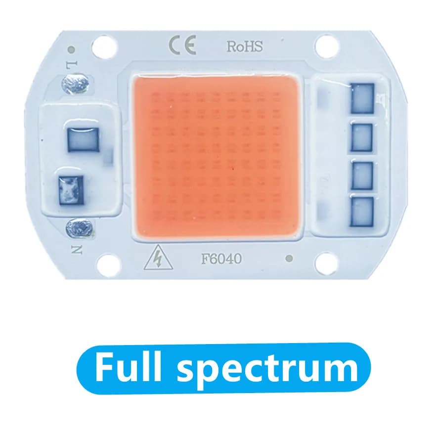 Puces LED COB 20W 30W 50W à spectre complet, sans besoin de driver, pour projecteurs et éclairage DI