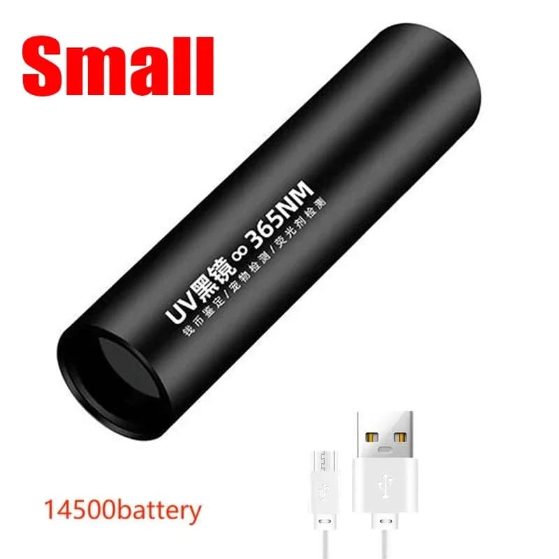 Lampe de poche UV Rechargeable par USB, pour la détection d'urine animale, résine durcie, 395nm, Zoo