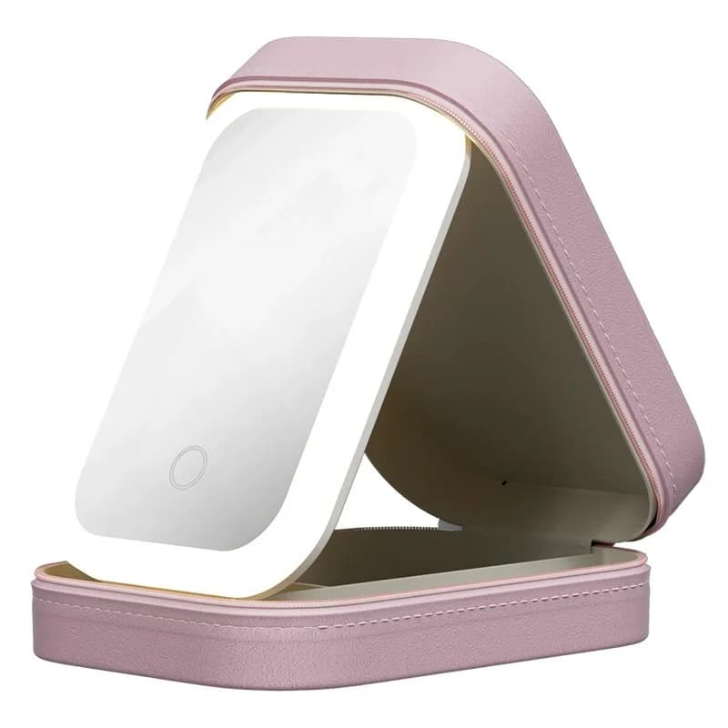 Trousse de maquillage intelligente LED avec miroir pour femmes, petit sac de maquillage mignon, bros