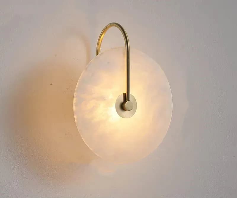 Lampe murale décorative moderne en marbre, appliques murales circulaires en pierre LED, pour couloir