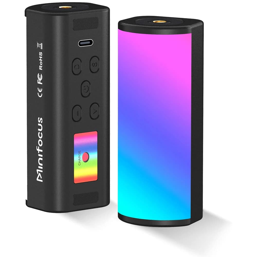 Mini tube lumineux RVB portable Minifocus, bâton LED pour photographie, lampe vidéo, lumière d'appoi