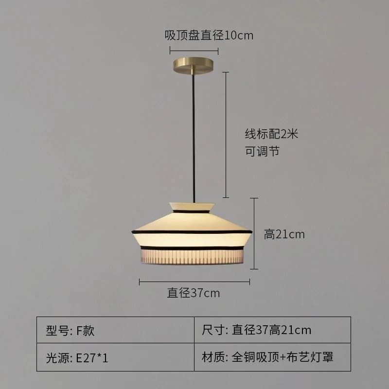 Lampe suspendue en tissu, style français, pour table à manger et bar, design esthétique Song, design