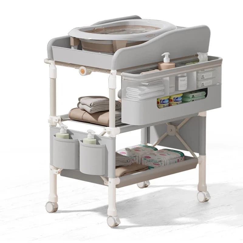 Table à langer de luxe pour bébé, avec éclairage LED, veilleuse douce, décoration moderne pour pépin