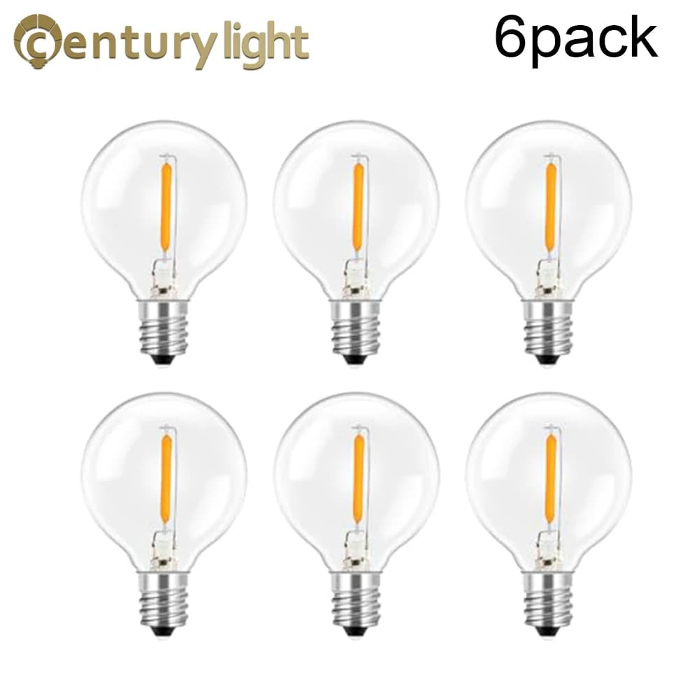 Guirlande lumineuse Led Vintage G40, ampoule de remplacement, 1W, Globe incassable en plastique, Min