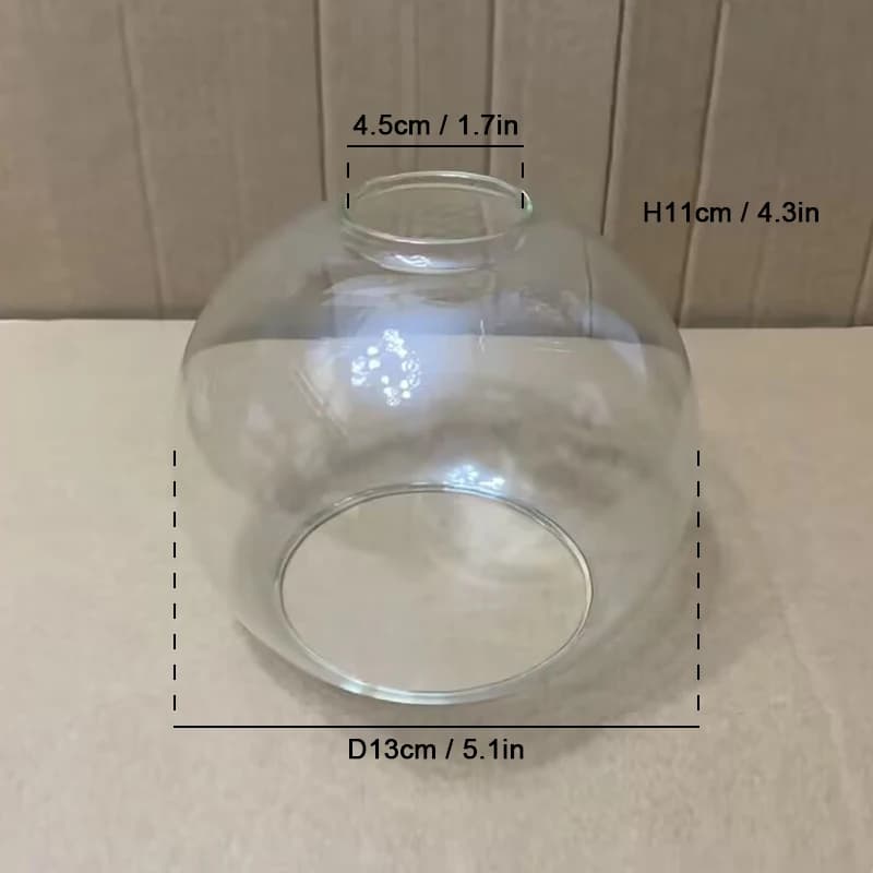 Abat-jour Globe en verre transparent soufflé à la main, D13cm D15cm D18CM D20cm D25cm, remplacement 