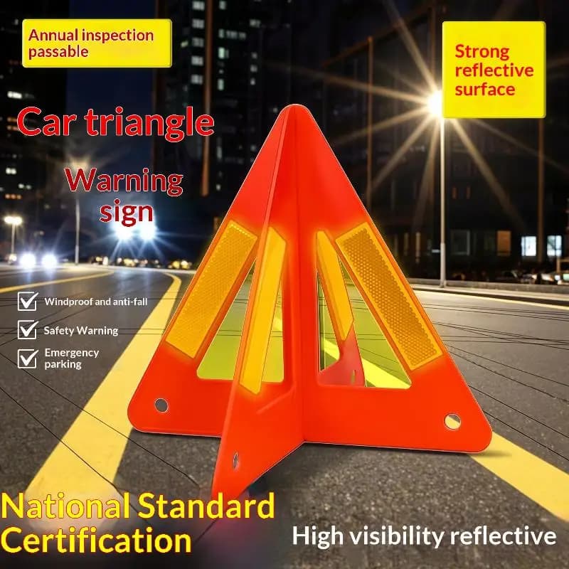 Panneau de signalisation triangulaire réfléchissant rouge, pliable, pour panne d'urgence, outil d'av
