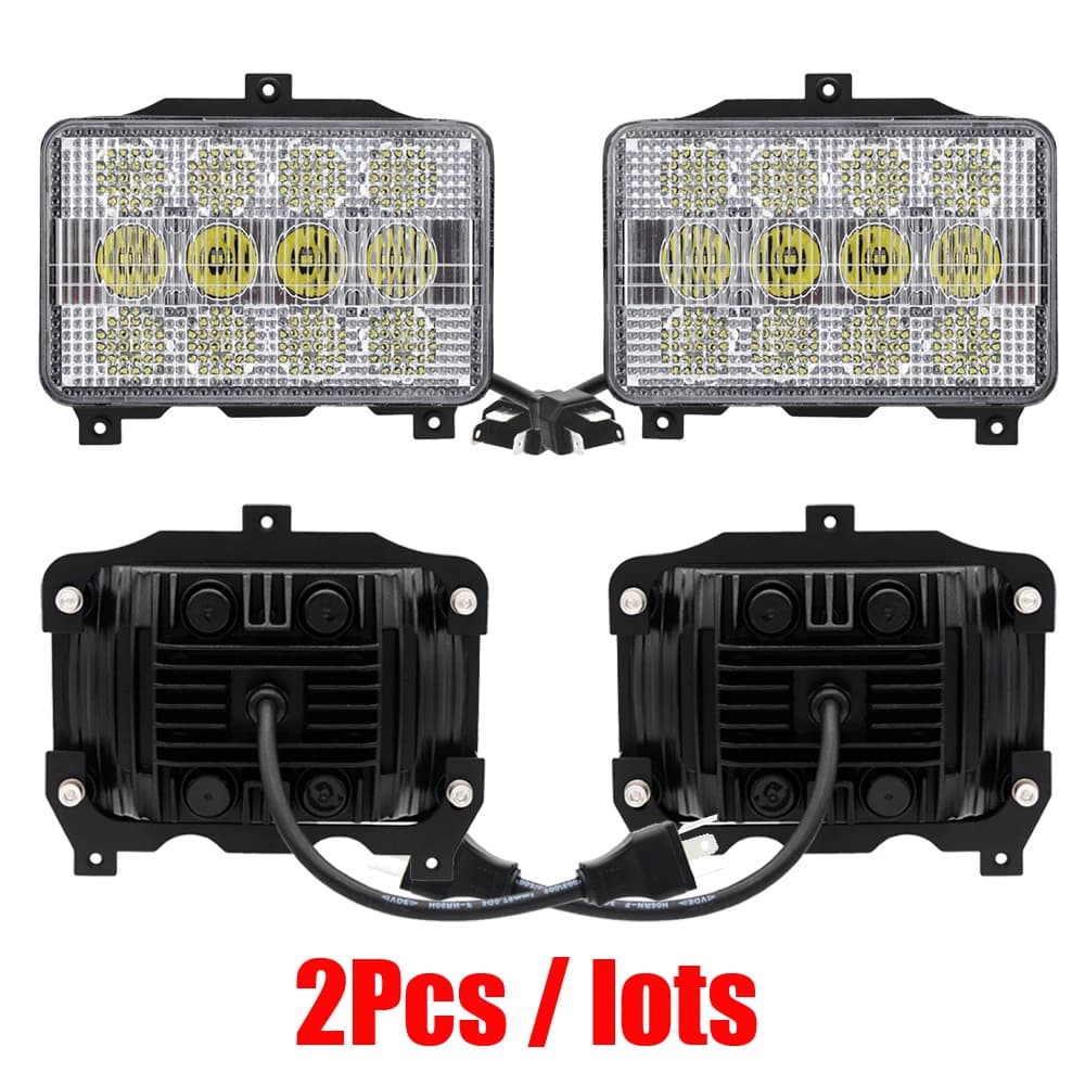 Phare avant Led 6x4 60W, faisceau haut et bas, pour New Holland Tractos 8670A, 8770A, 8870A, 8970A +