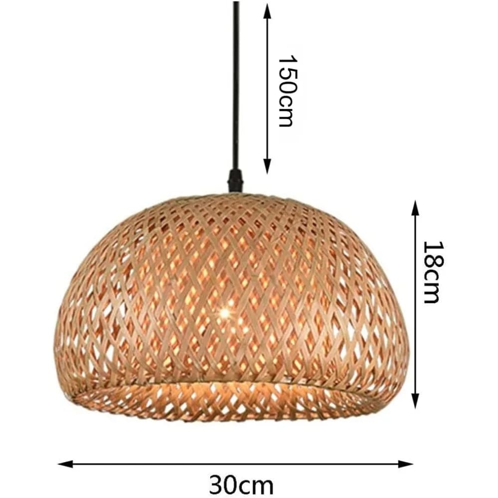 30/38/45/58cm Style campagnard lustre chinois Restaurant maison de thé bambou tissage suspension à l