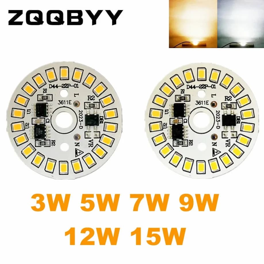 Lampe de patch d'ampoule LED, plaque SMD, technologie circulaire, source de lumière pour ampoule, AC