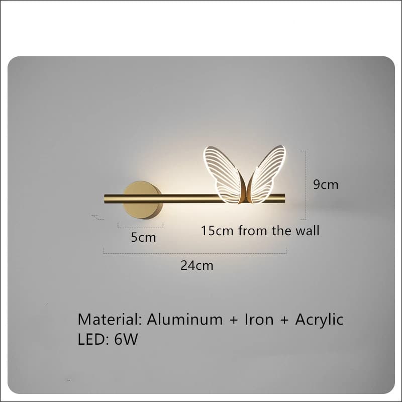 Lampe LED papillon de luxe nordique, lampe de chevet de haute qualité pour chambre à coucher, Restau