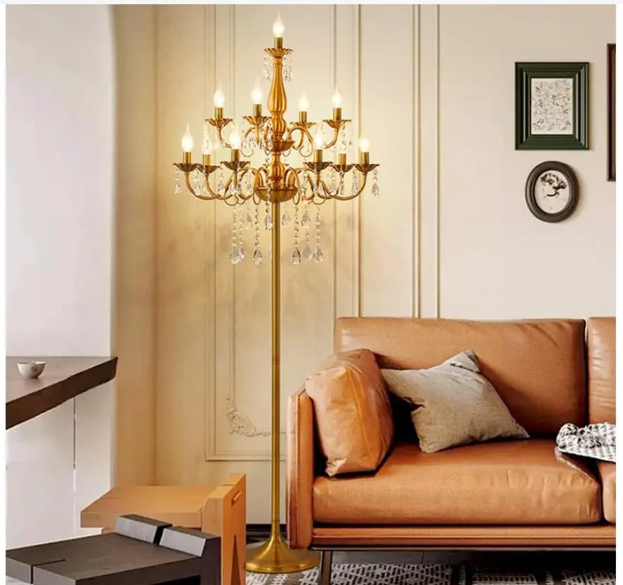 Lampadaire de Style Bougie Nordique en Cuivre, Luminaire Décoratif d'Nik, Idéal pour une Chambre à C