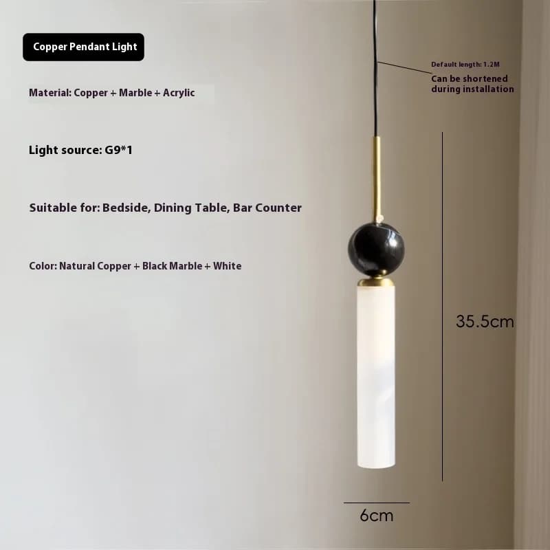 Lampe suspendue boule de marbre naturel, pour Foyer, Restaurant, allée, chambre à coucher, abat-jour