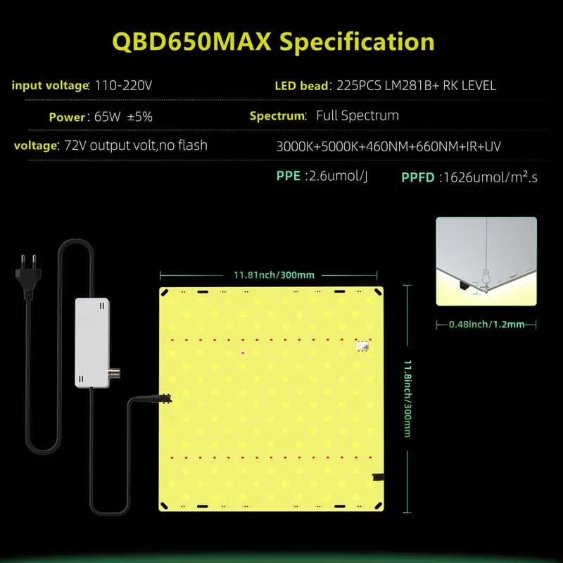 Samsung LM281B Quantum LED élèvent la lumière végétale et floraison phytolampe pour plante spectre c