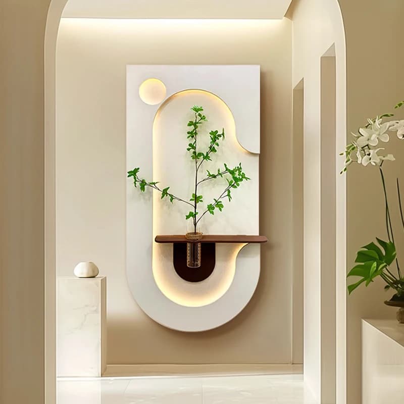 Vase moderne mur LED lampe stéréoscopique plante verte entrée décoration couloir couloir salon suspe