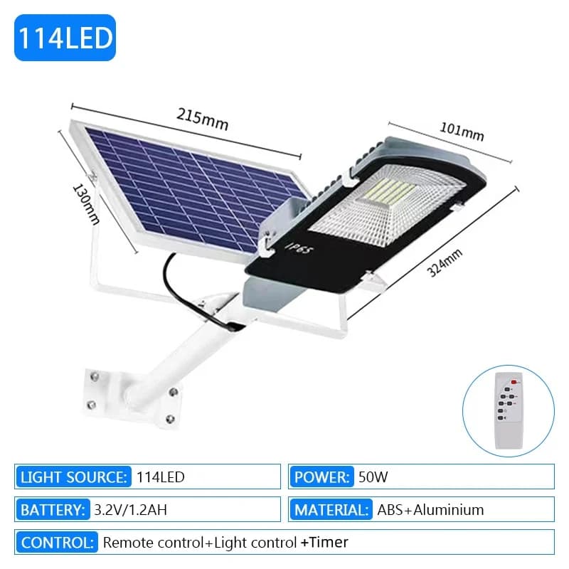 Lampadaire solaire LED haute luminosité à détection automatique, étanche IP65, pour éclairage extéri