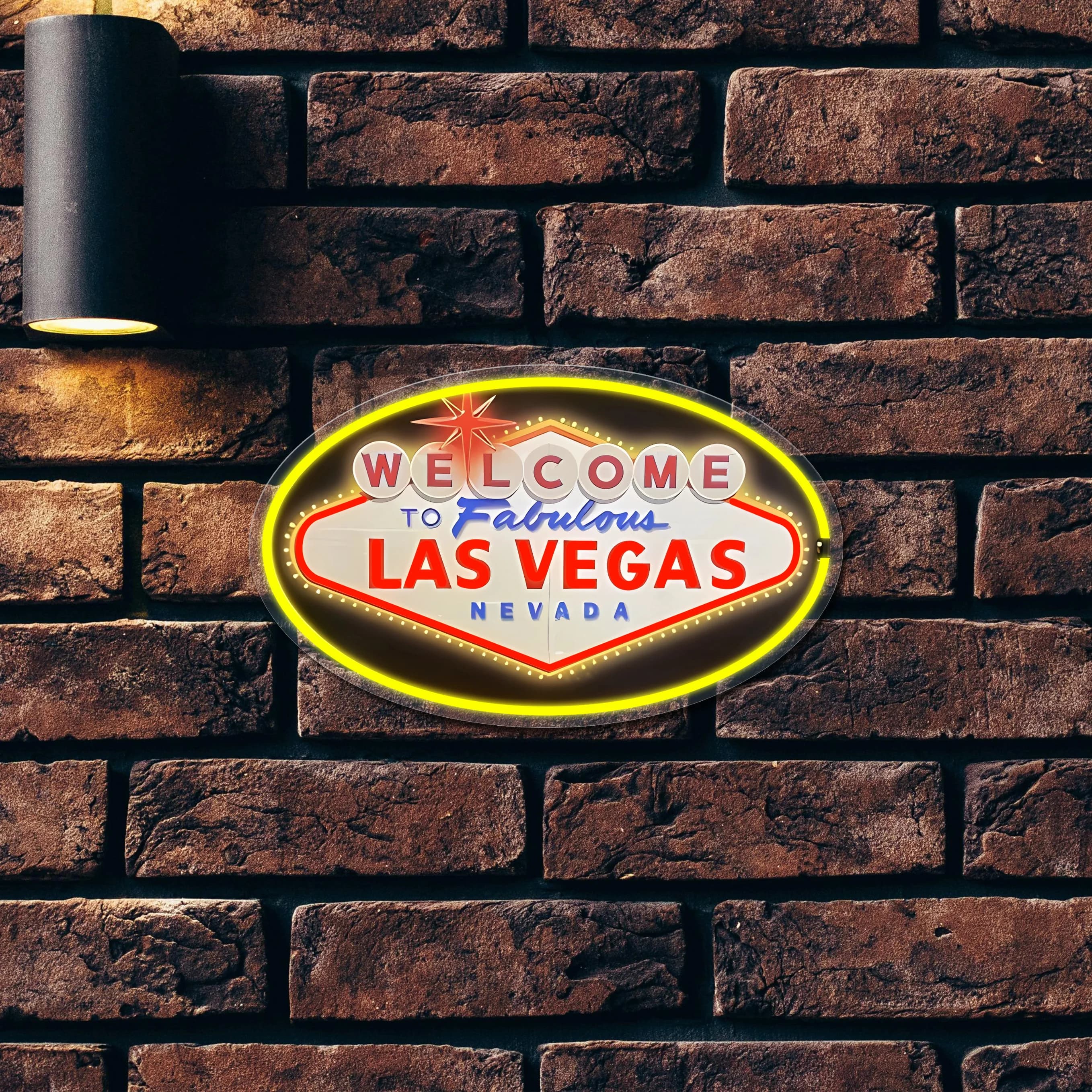 1 Pièce Enseigne néon LED « Bienvenue à Las Vegas » style rétro, décoration murale rétro pour puits 