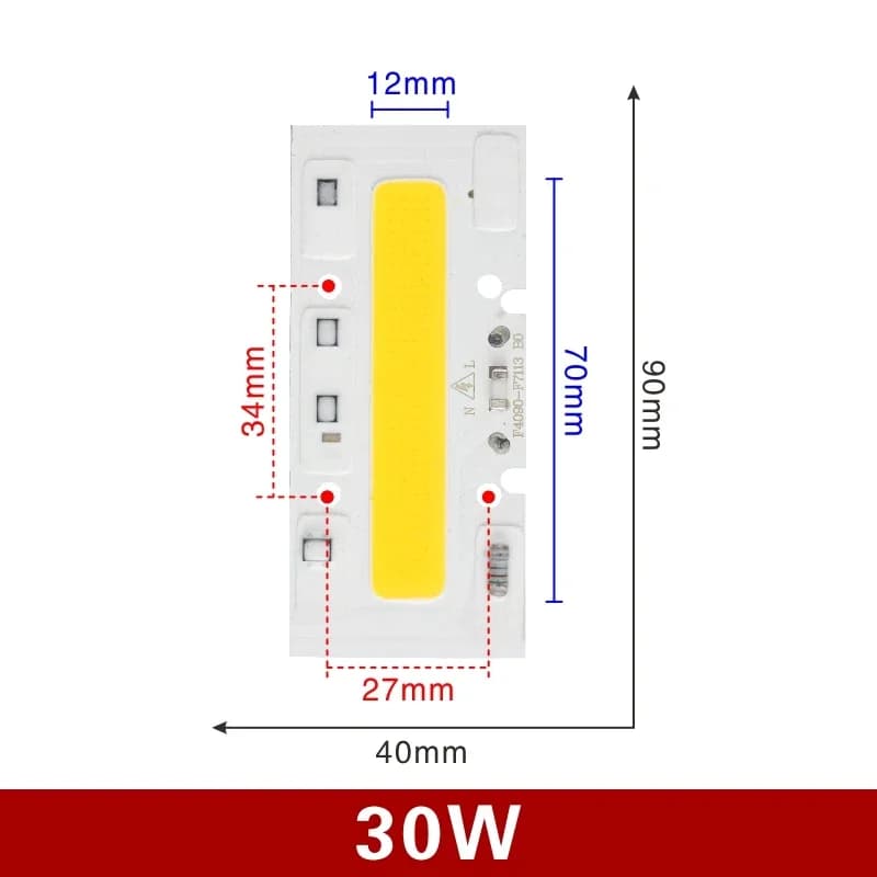 Puce LED 30W 50W 70W 100W 150W 110V 220V puce COB pour projecteur LED blanc froid blanc chaud lampe