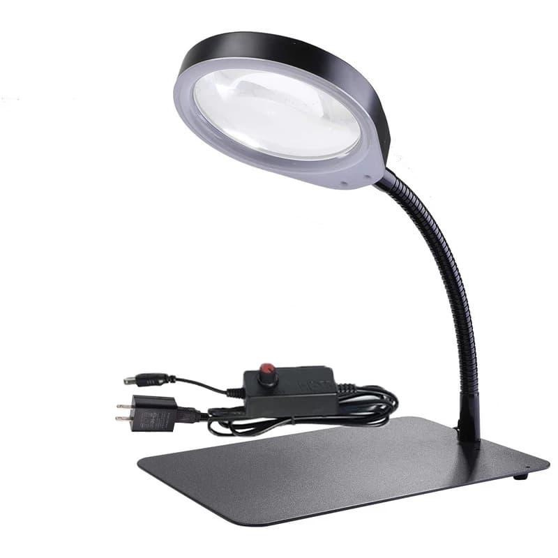 Loupe de bureau multifonctionnelle, loupe industrielle 5X 8X 10X Lampe loupe flexible avec outil de