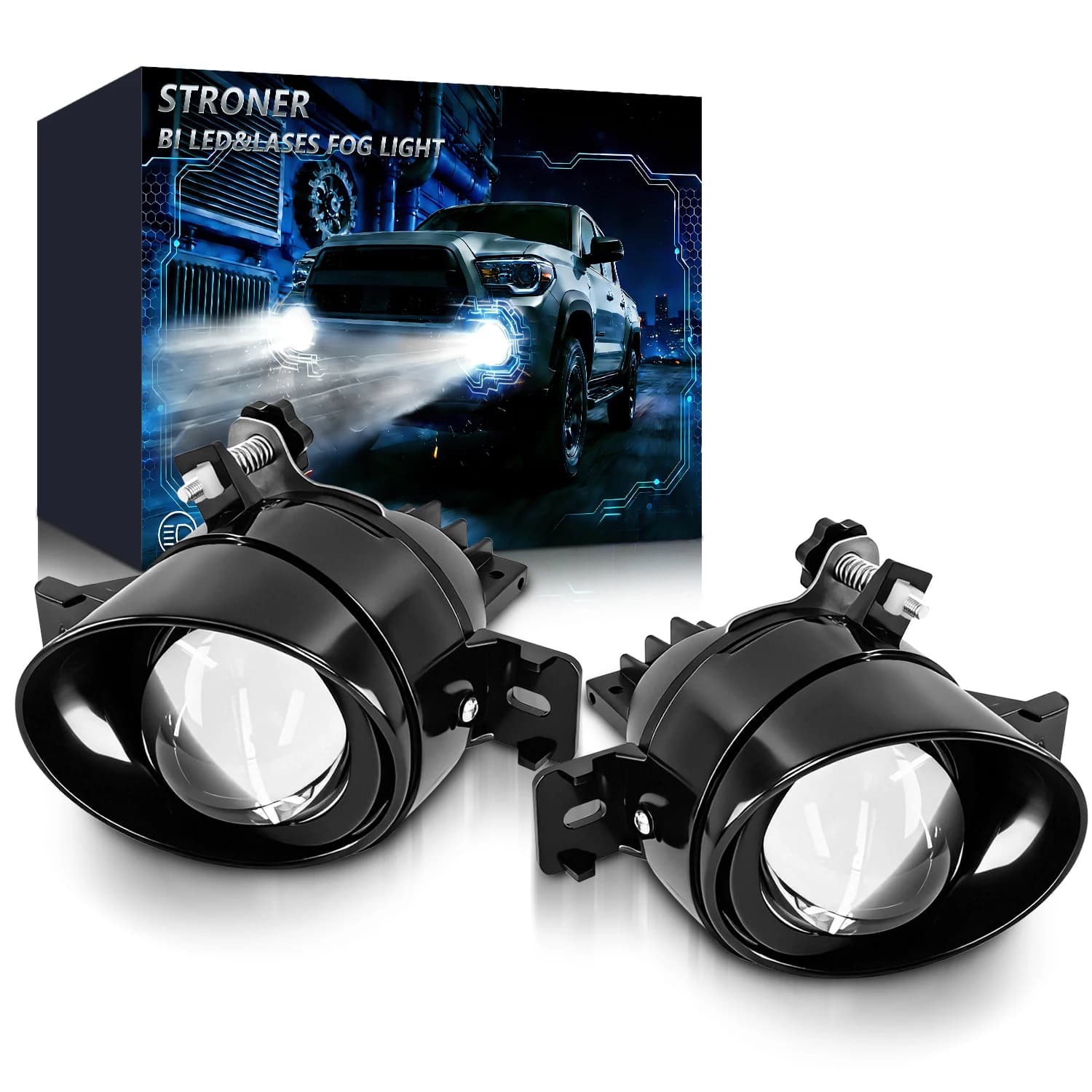 EAGLEVISION Phare antibrouillard LED pour voiture, blanc jaune, 300W, HID Bi-xénon, faisceau haut et