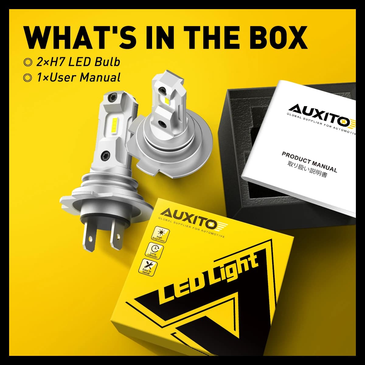 AUXITO projecteur LED H7 Kit Anti erreur 12V pour Peugeot Renault VW blanc Auto phare haute puissanc