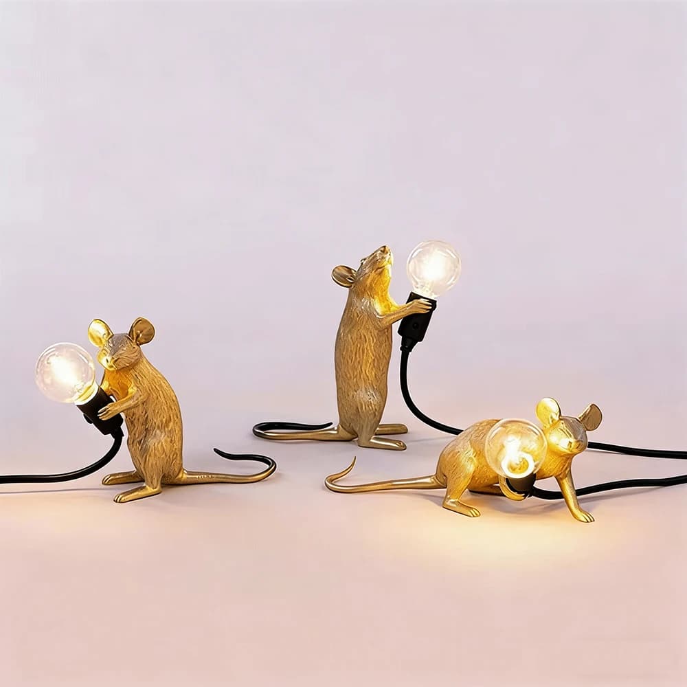 Livraison directe souris lampe nordique LED lampe de Table moderne maison chambre Table de chevet lu