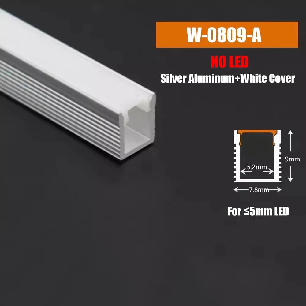 Support de diffuseur de canal de profil en aluminium Led, 0.5/1M/2M, en forme de U/v/w, barre lumine