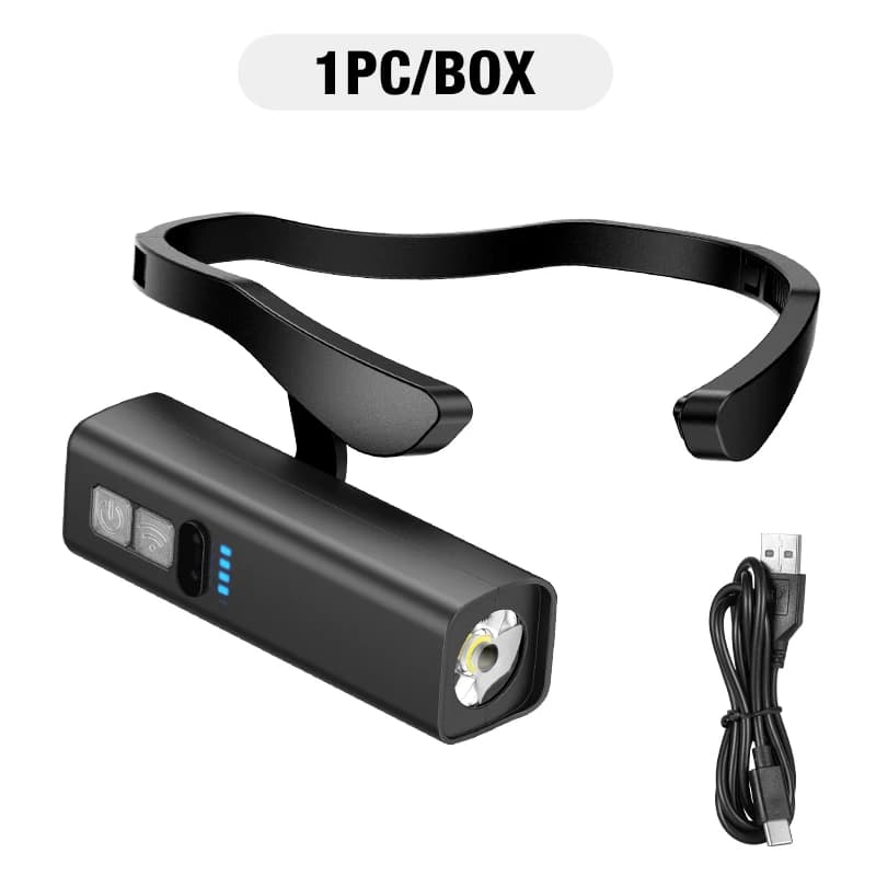 Lampe frontale légère à clipser, détection de mouvement, 100g, rechargeable par USB, étanche, LED, p