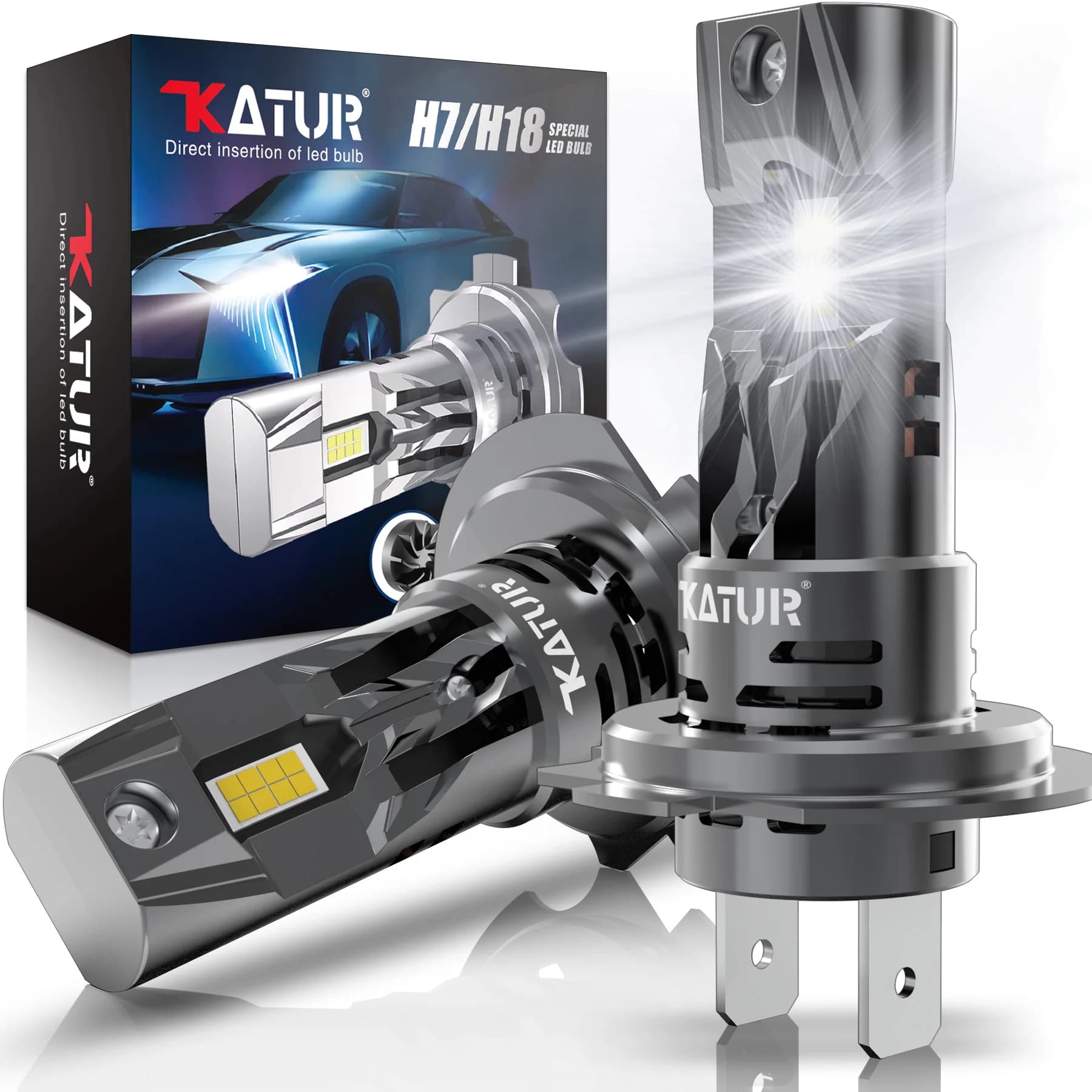 Katur H7 phare LED 1:1 Mini taille phare 80W 16000LM 6000K lampes de voiture Super lumineux Plug and