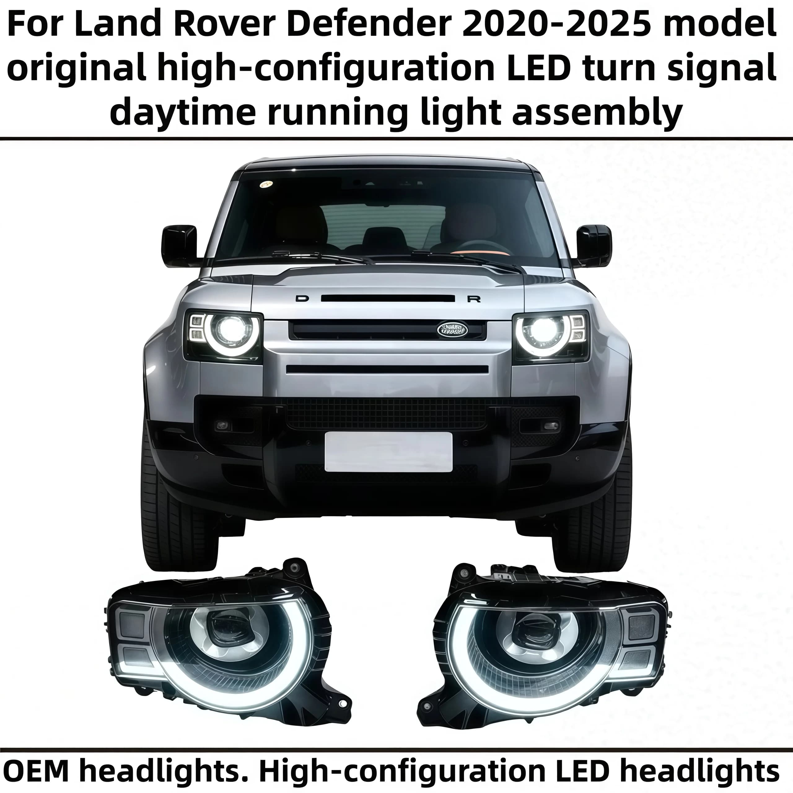 Phare de voiture pour Land Rover Defender Modèle 2020-2025, Assemblage d'origine LED haute performan
