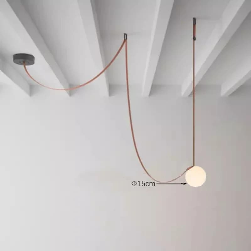 Lustre en cuir nordique, ceinture en cuir italien, escalier duplex, salon, hôtel, restaurant, décora