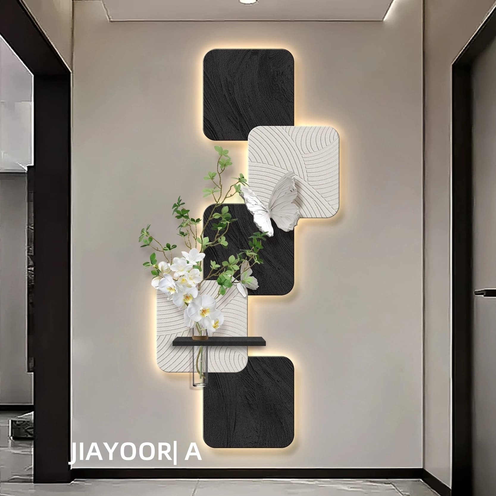Vase en grès de luxe mur LED lumières pour couloir salon fond suspendus peinture lampes décoration d