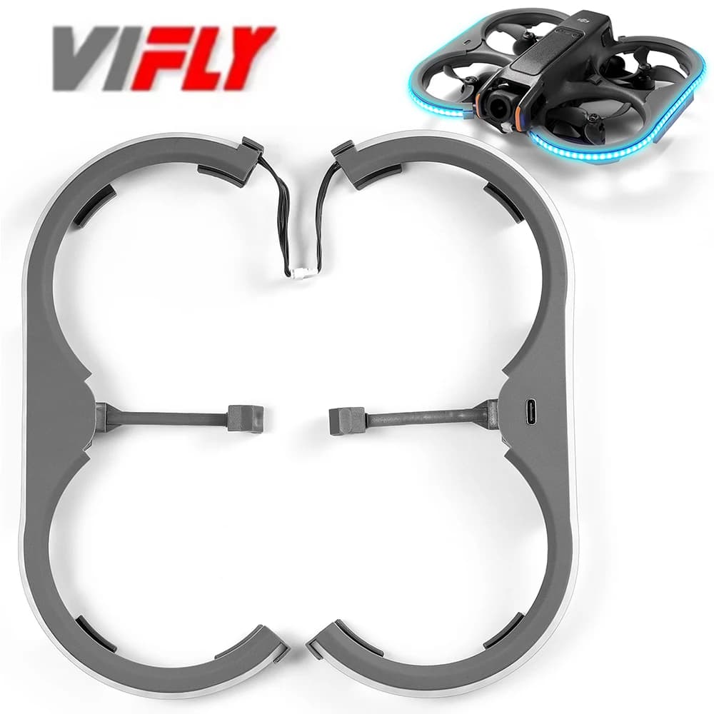 VIFLY Protections de conduits avec bande LED colorée pour DJI Avata 2