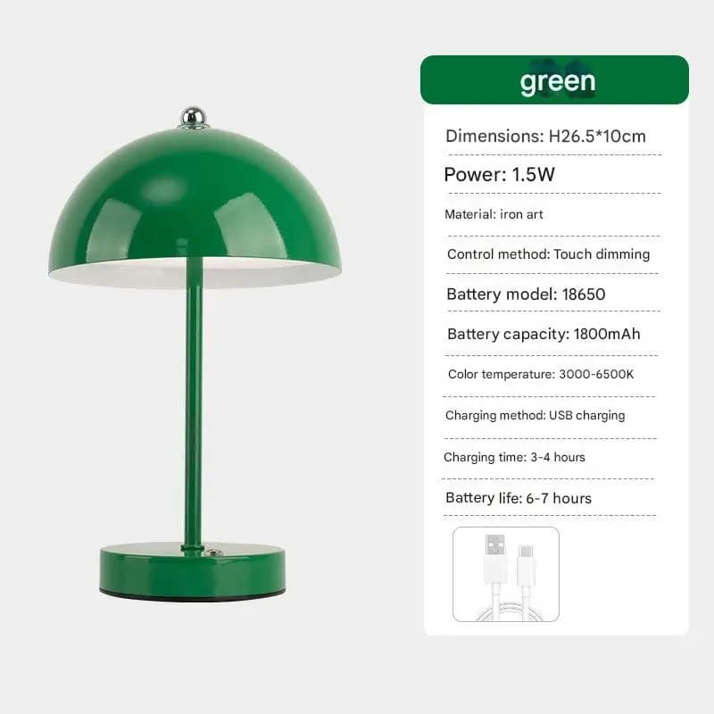 Lampe de chevet minimaliste style nordique en forme de champignon pour chambre à coucher, bureau, ma