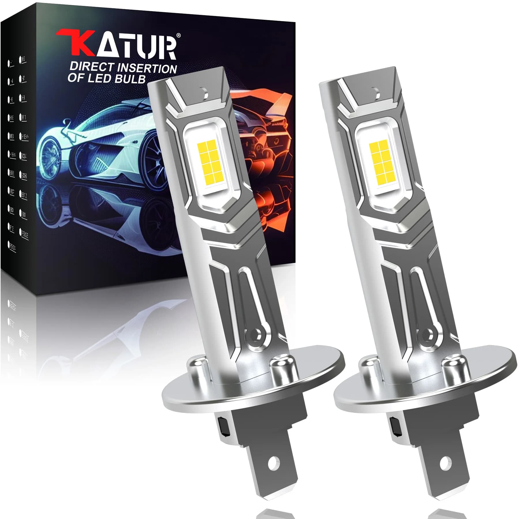 Katur-Ampoule de Sauna LED H1, Résistante à 360, 6500K, Super Lumineux, pour Voiture, Faisceau Haut