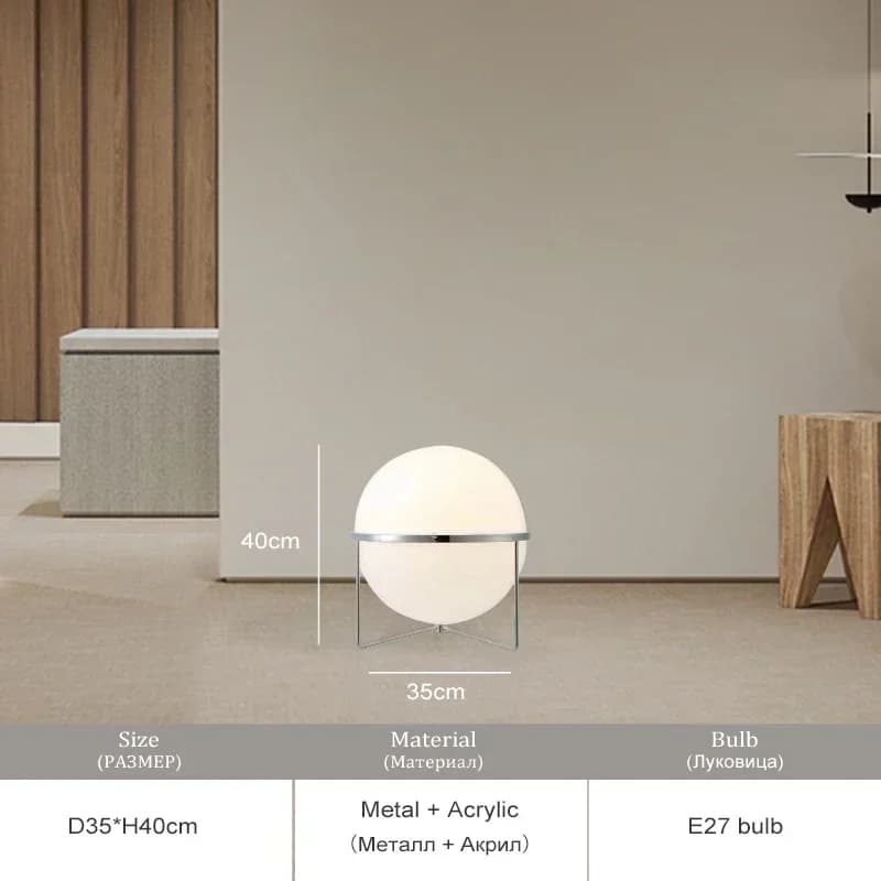 Lampe de sol en acrylique crème LED française avec abat-jour rond, lustre métallique pour salon, bar