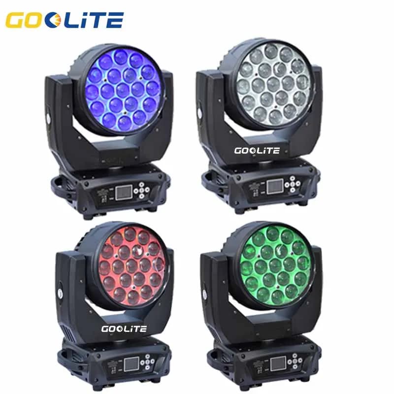 19x15w tête mobile lavage zoom led rgbw lumière principale mobile 19 yeux lumière principale mobile 