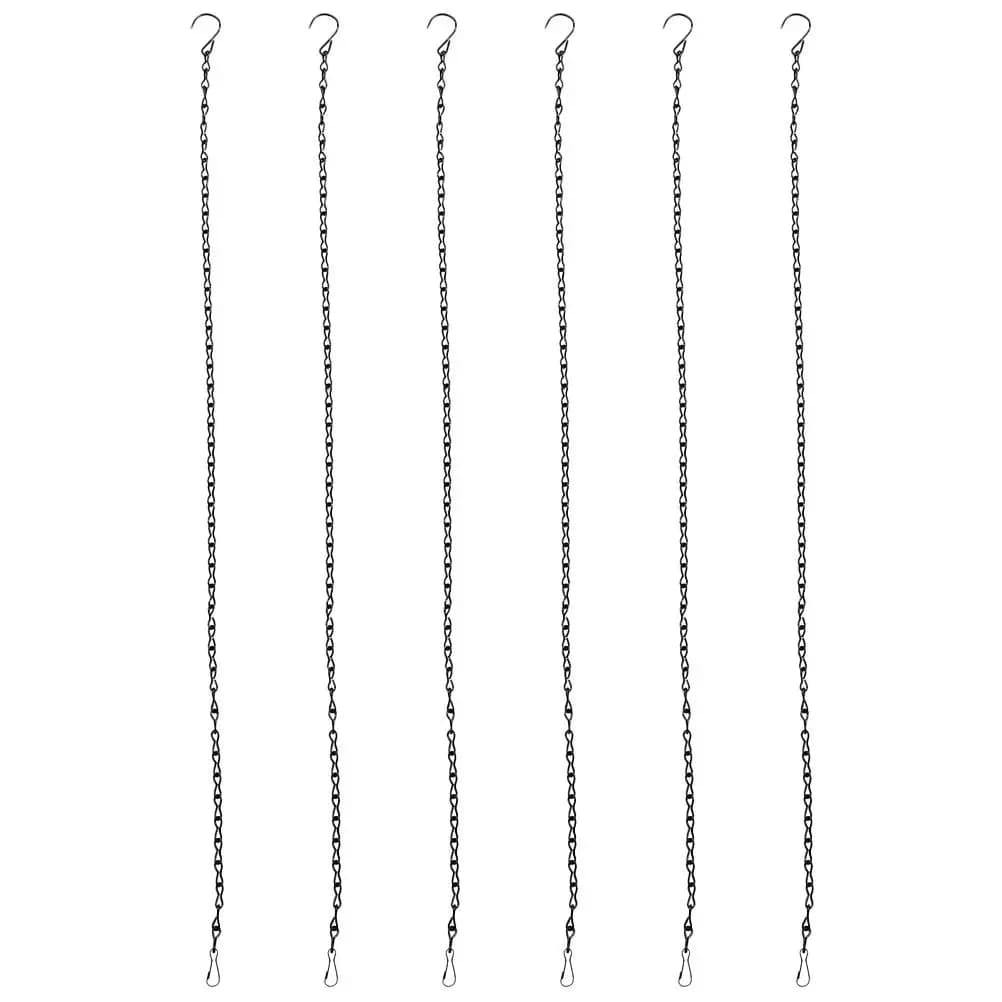 6 Pièces Chaînes de suspension en fer pour paniers et pots de fleurs, Crochets de remplacement pour