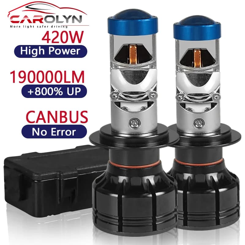 Lentille de budgétaire LED pour voiture et moto, ampoule de sauna de voiture, lampe Canbus, H7, H11,