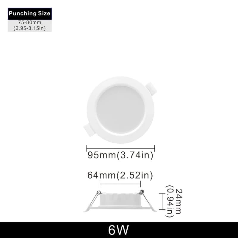 6 pcs/lot 3/4/6/8 pouces Led Downlight 6W 9W 12W 18W 24W 220V encastré plafonnier rond Led panneau v
