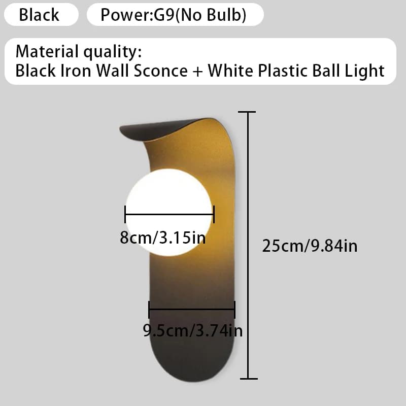 Lampes murales LED d'intérieur de chevet avec ampoule G9 9W pour chambre à coucher salon appliques m