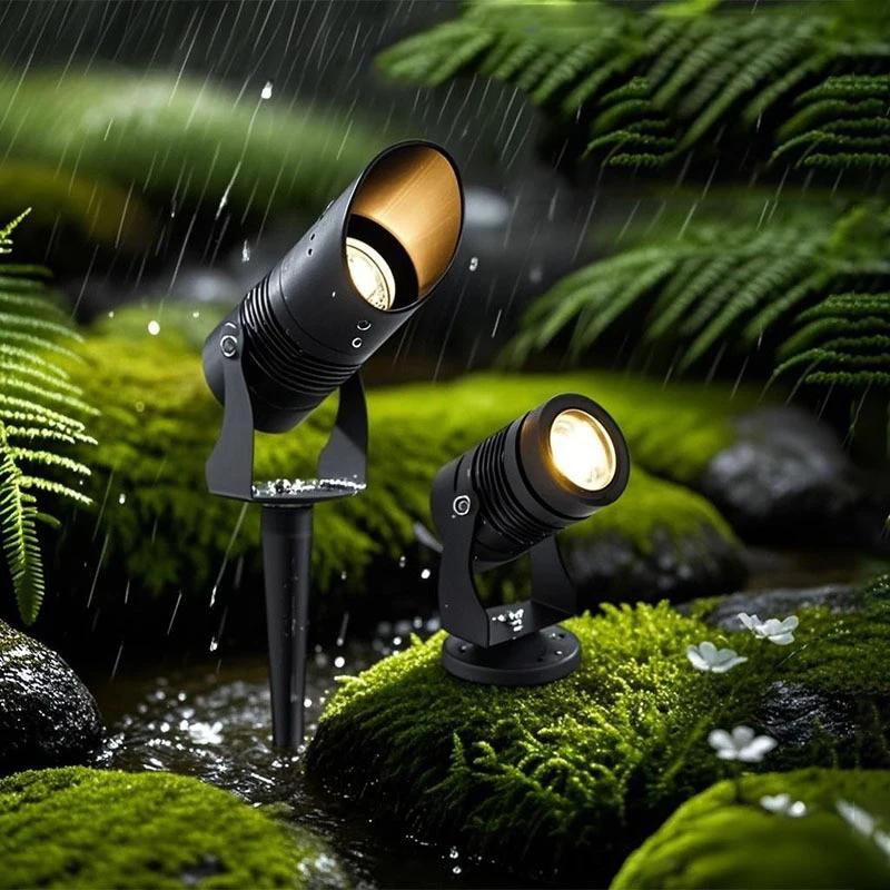 Éclairage de jardin LED extérieur 7W 10W 15W 20W 30W 50W lampe de pelouse à pointe éclairage étanche projecteurs de chemin de jardin AC220V DC12V 24V