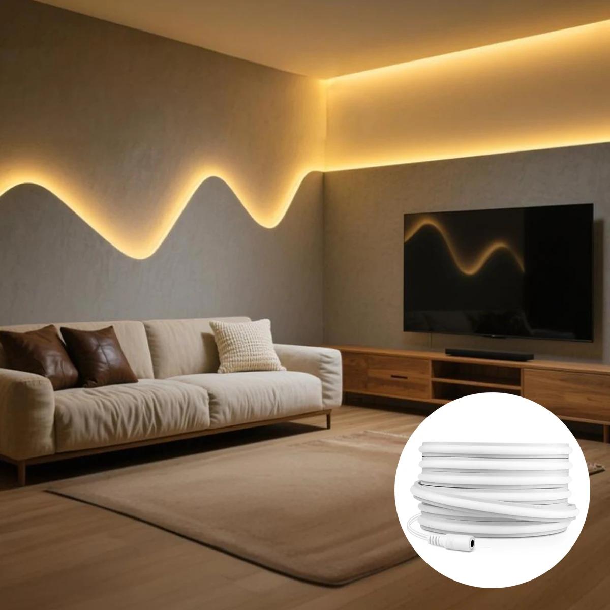 Bonne qualité COB LED bande néon 9MM 24V Super lumineux pas de zone sombre applique étanche, pour éclairage intérieur extérieur RA90