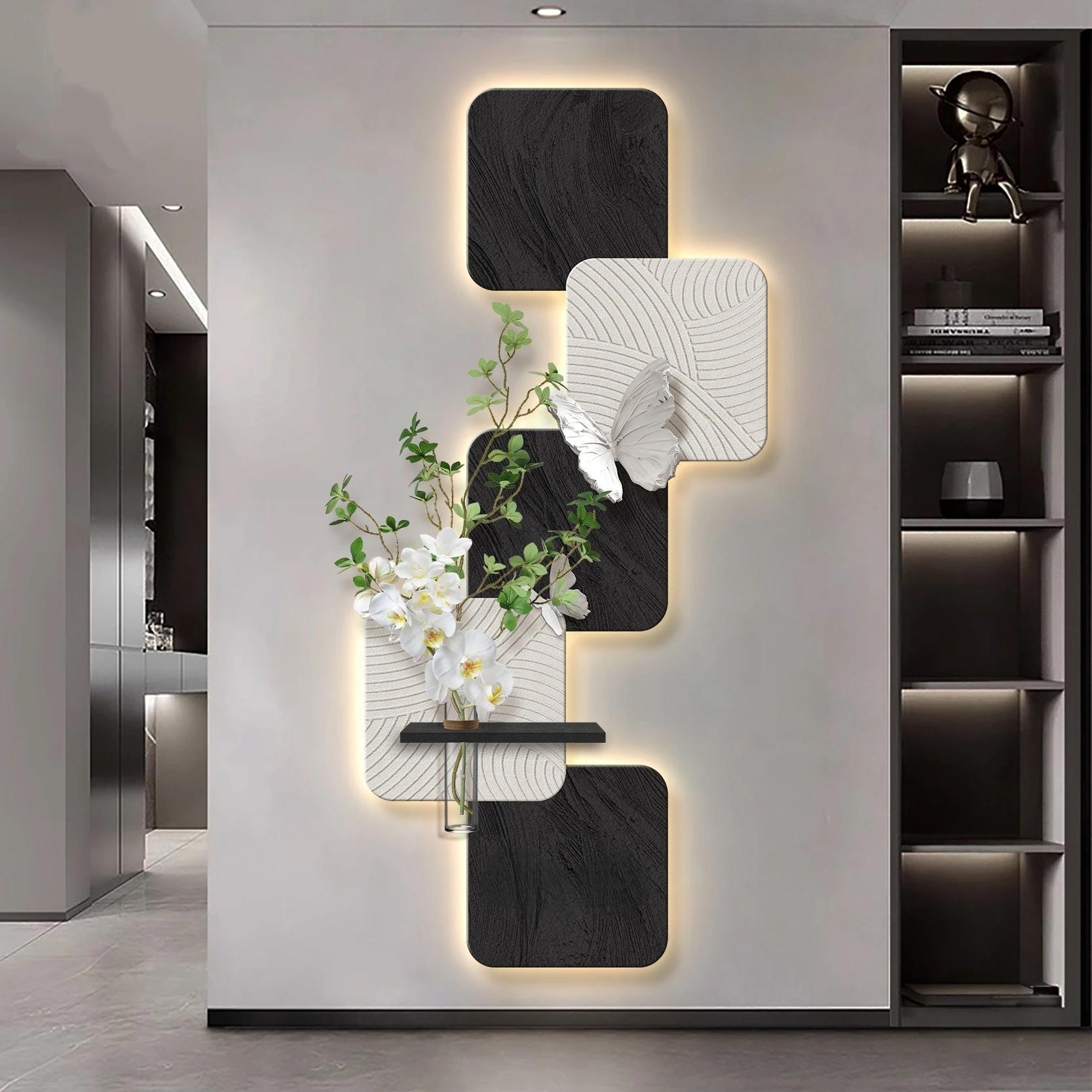 Vase en grès de luxe mur LED lumières pour couloir salon fond suspendus peinture lampes décoration de la maison éclairage Mural