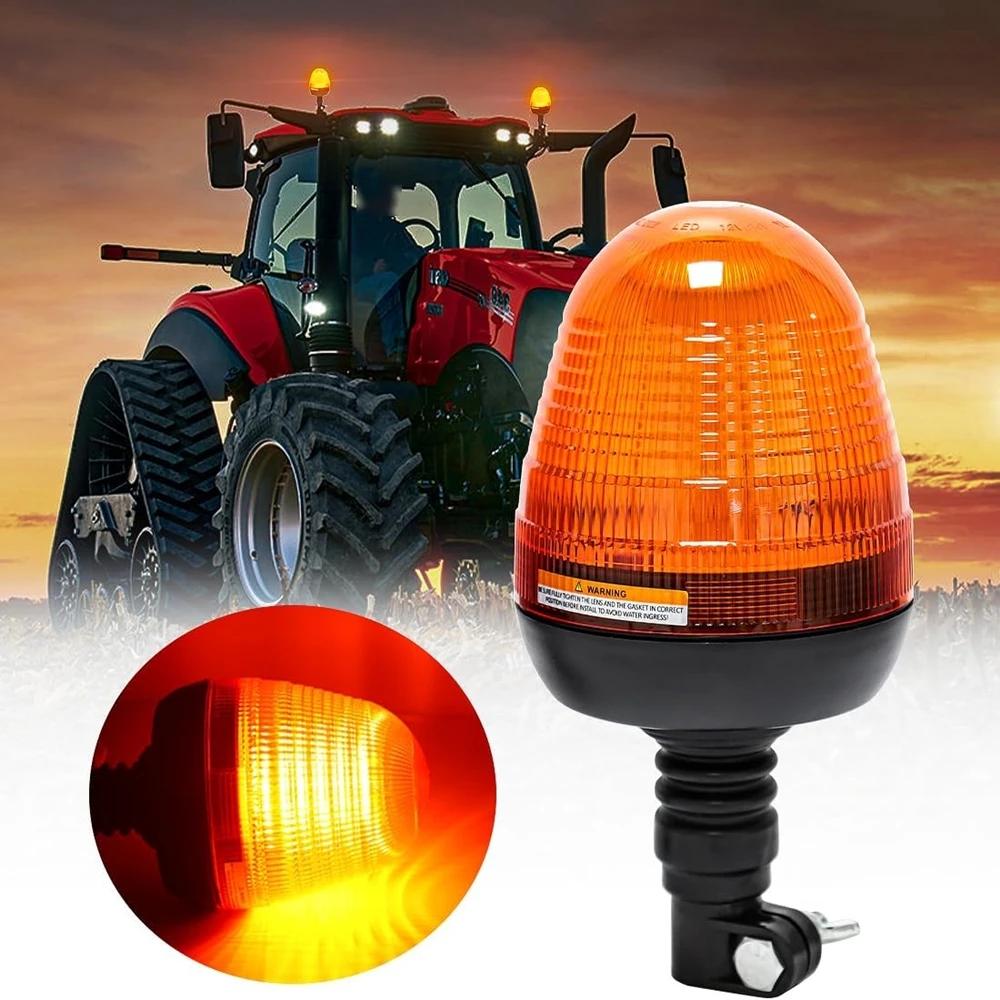60 LED balise voyant d'avertissement tracteur ambre pour John Deere Flash rotatif lampe stroboscopique forestière avec poteau de support de Base