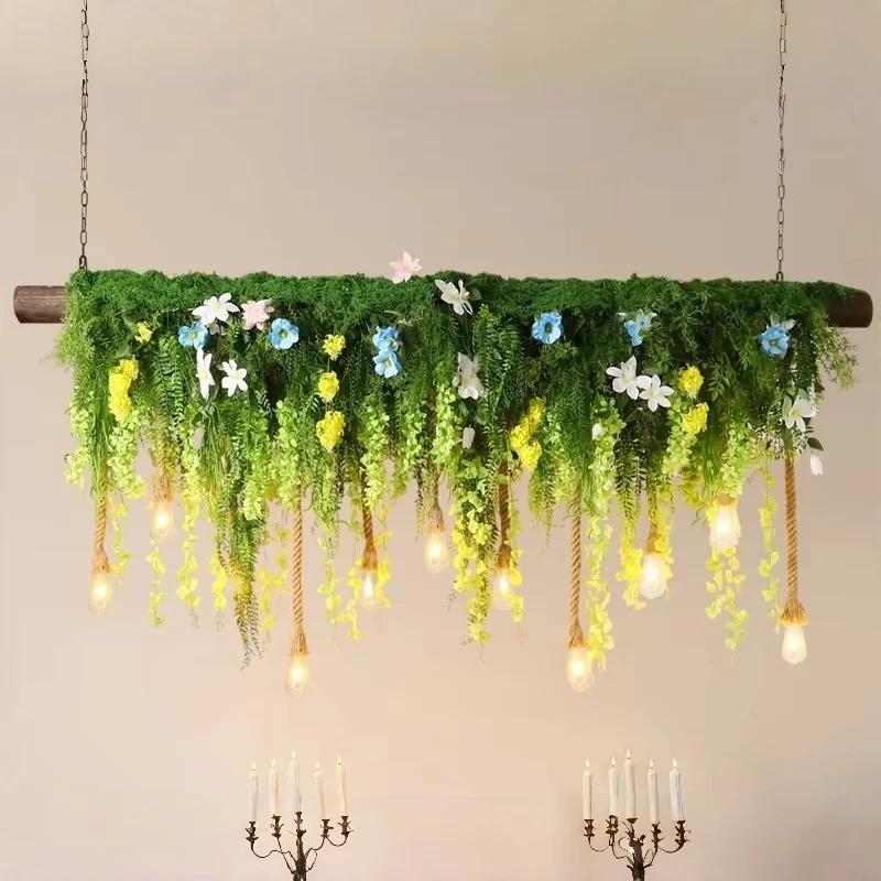 Comptoir de Bar suspension créative Style pastoral Restaurant Table à manger chambre décoration de la maison cour plante verte lumière