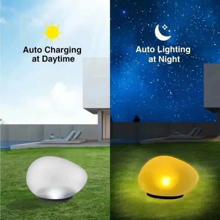 Lampe solaire au sol en verre dépoli, lanterne d'extérieur étanche pour jardin, lumière verte, lampe