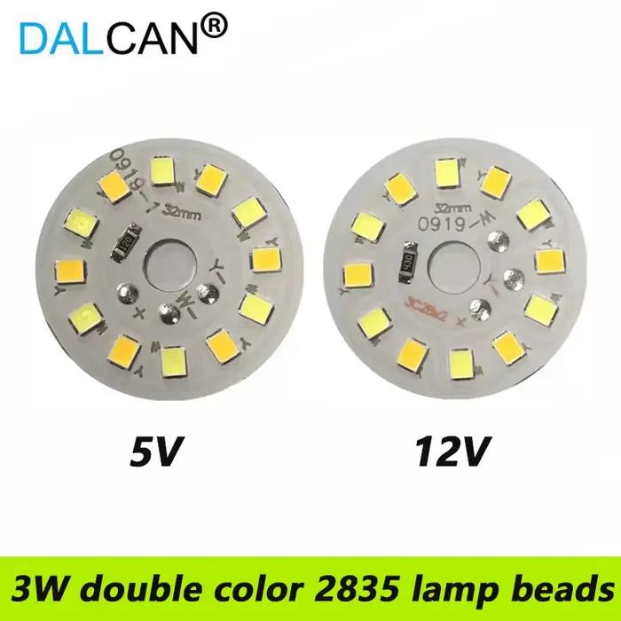 DALLil1-Panneau lumineux LED bicolore, source de lumière, 32mm, 2835 perles de lampe, blanc chaud, 3