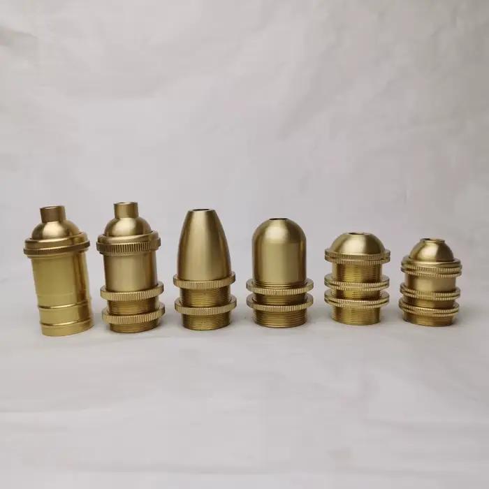Douille de lampe en laiton spirale E14 E12 rétro, Base de plafonnier, accessoires en céramique tout