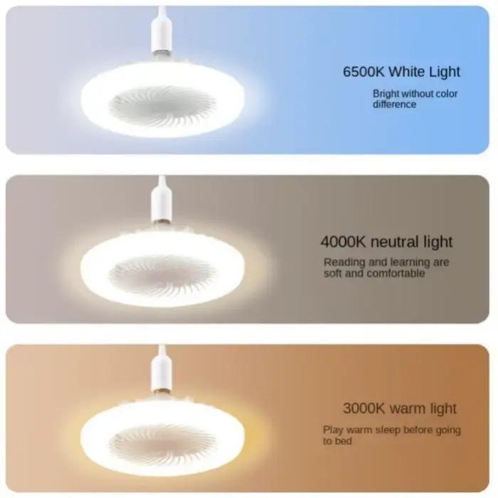 Ventilateur de Plafond avec Lampe d'Éclairage, Base de Convertisseur, avec Télécommande, Silencieux,
