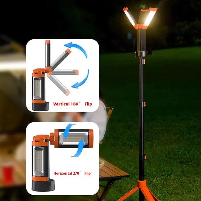Lampe de poche d'urgence LED pour camping, lampe de travail de voiture pliante, lampe d'inspection d